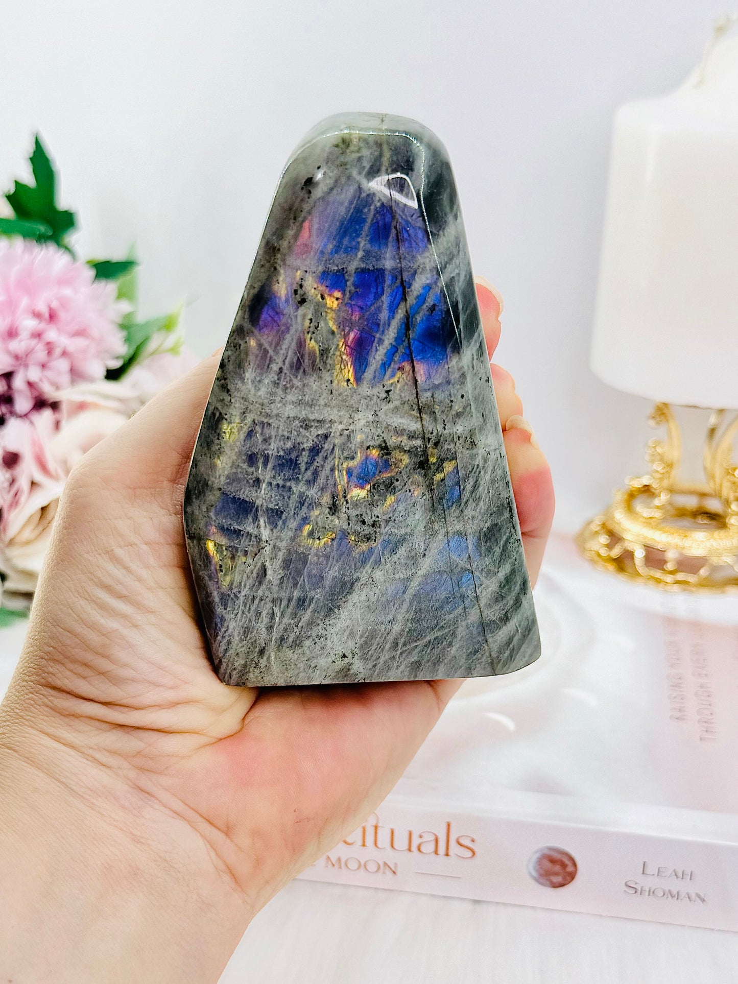 Beautiful Polished Natural Labradorite Freeform 11cm 381grams