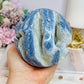 Rare Natural Large Blue Coral Fossil Sphere 732g