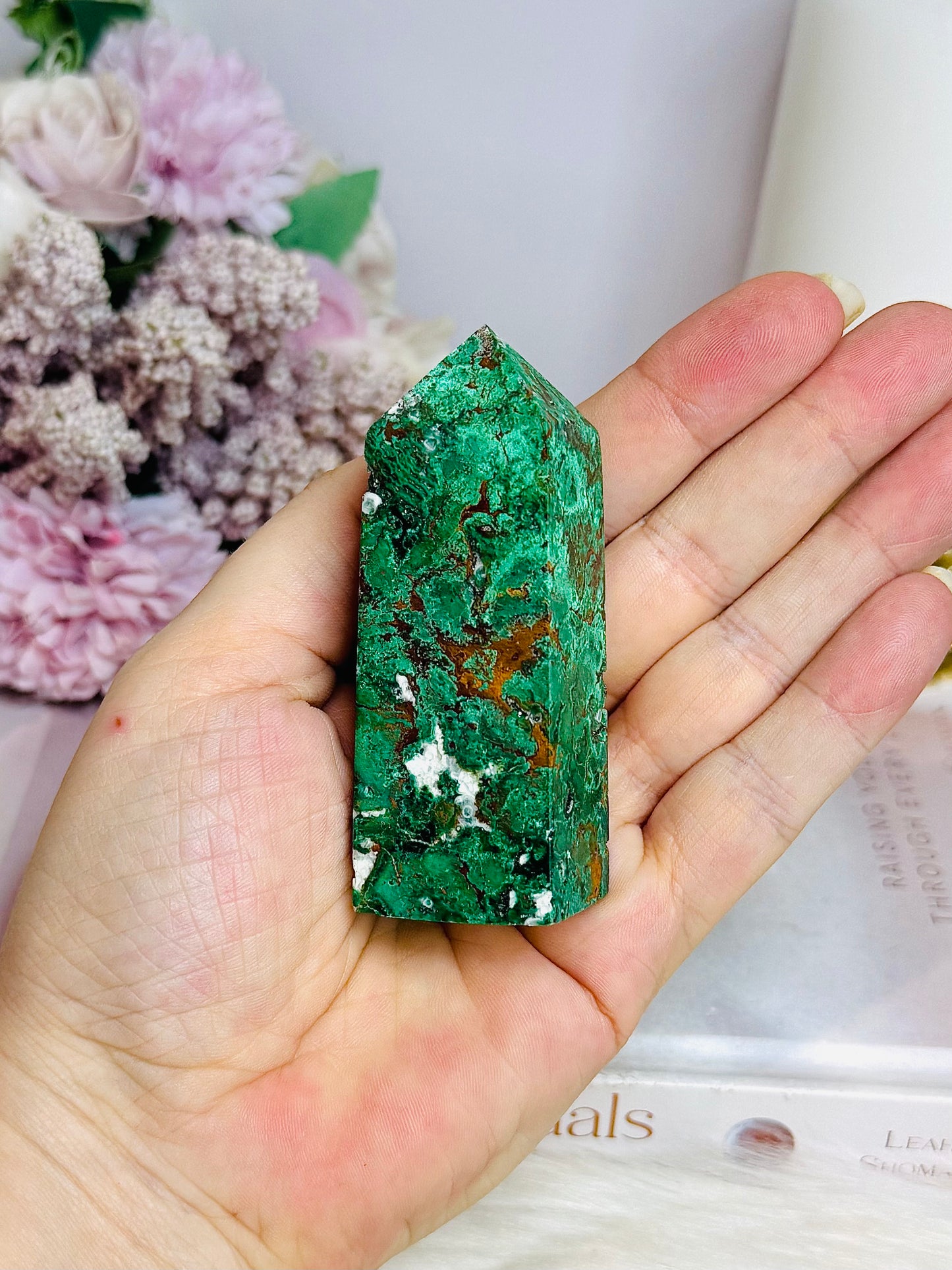 Natural Chrysocolla Tower 8cm