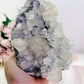 Natural Gorgeous Large Calcite Cluster 20cm On Timber Stand (UV Reactive) 1.86KG