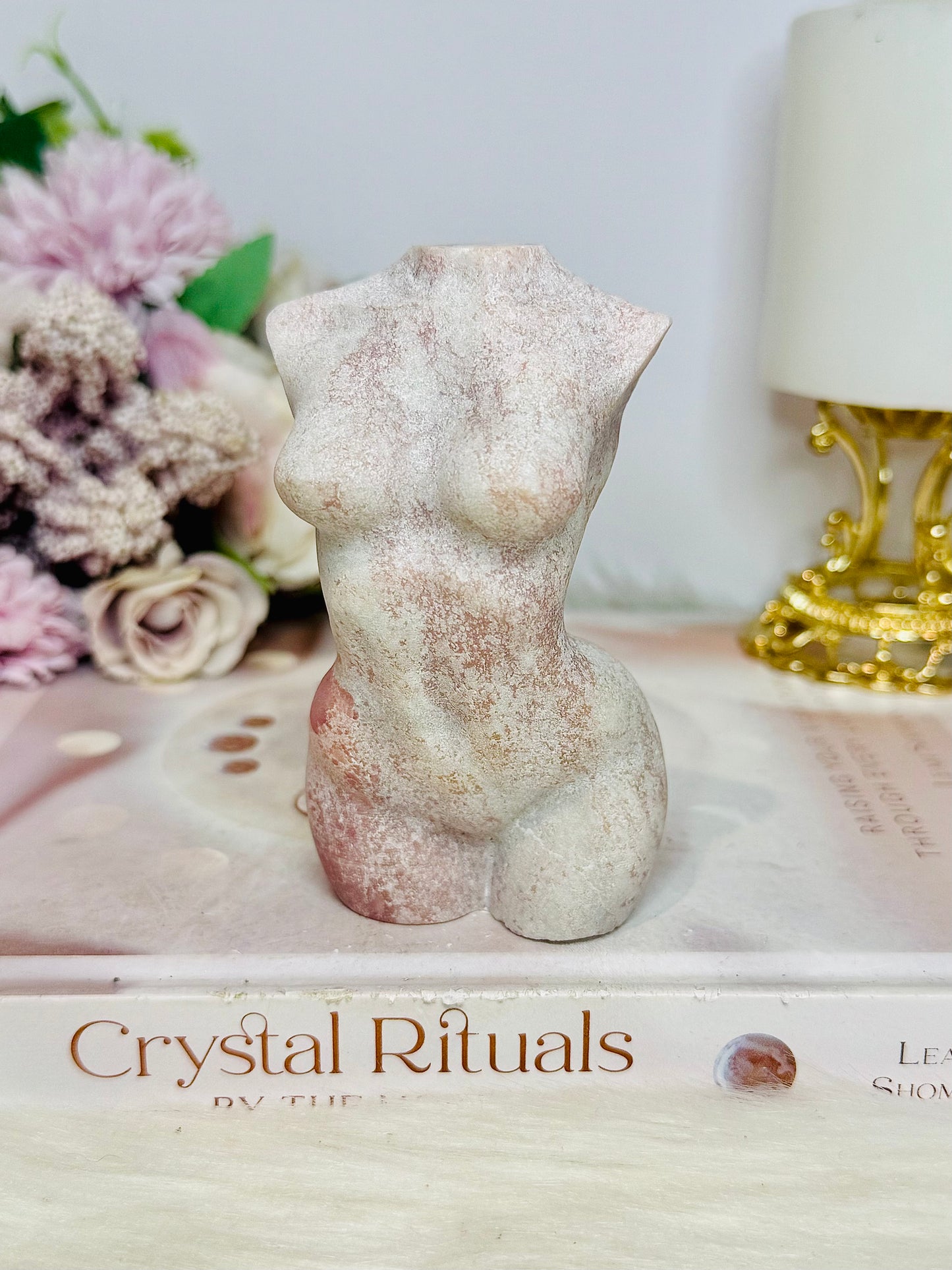Pink Opal Carved Female Body 342g 10cm