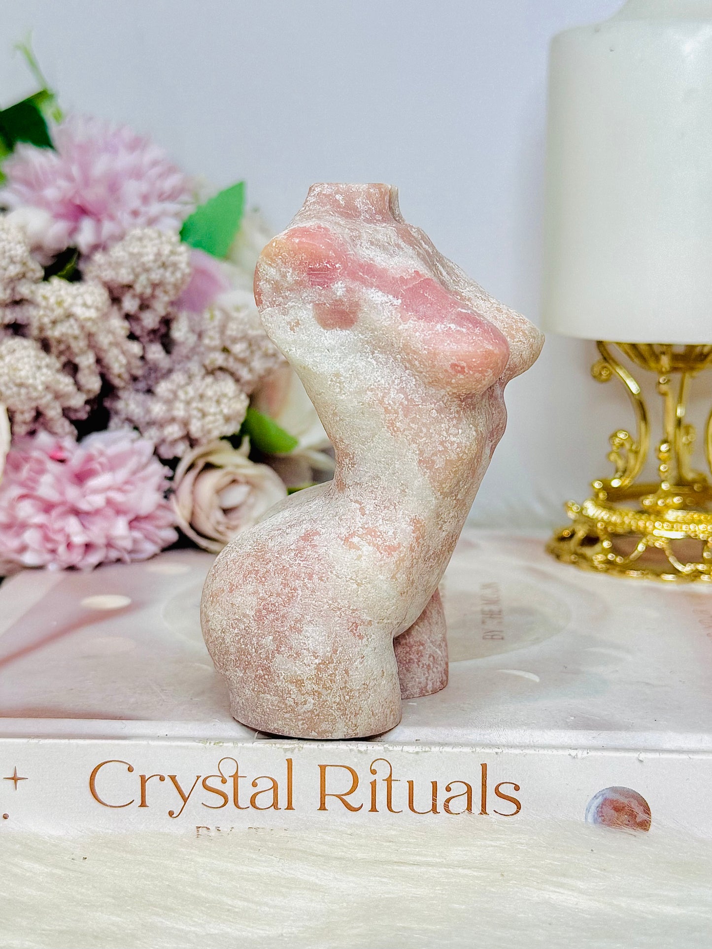 Pink Opal Carved Female Body 342g 10cm