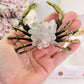 Stunning Large Rose Quartz Crab with Gold Metal Legs