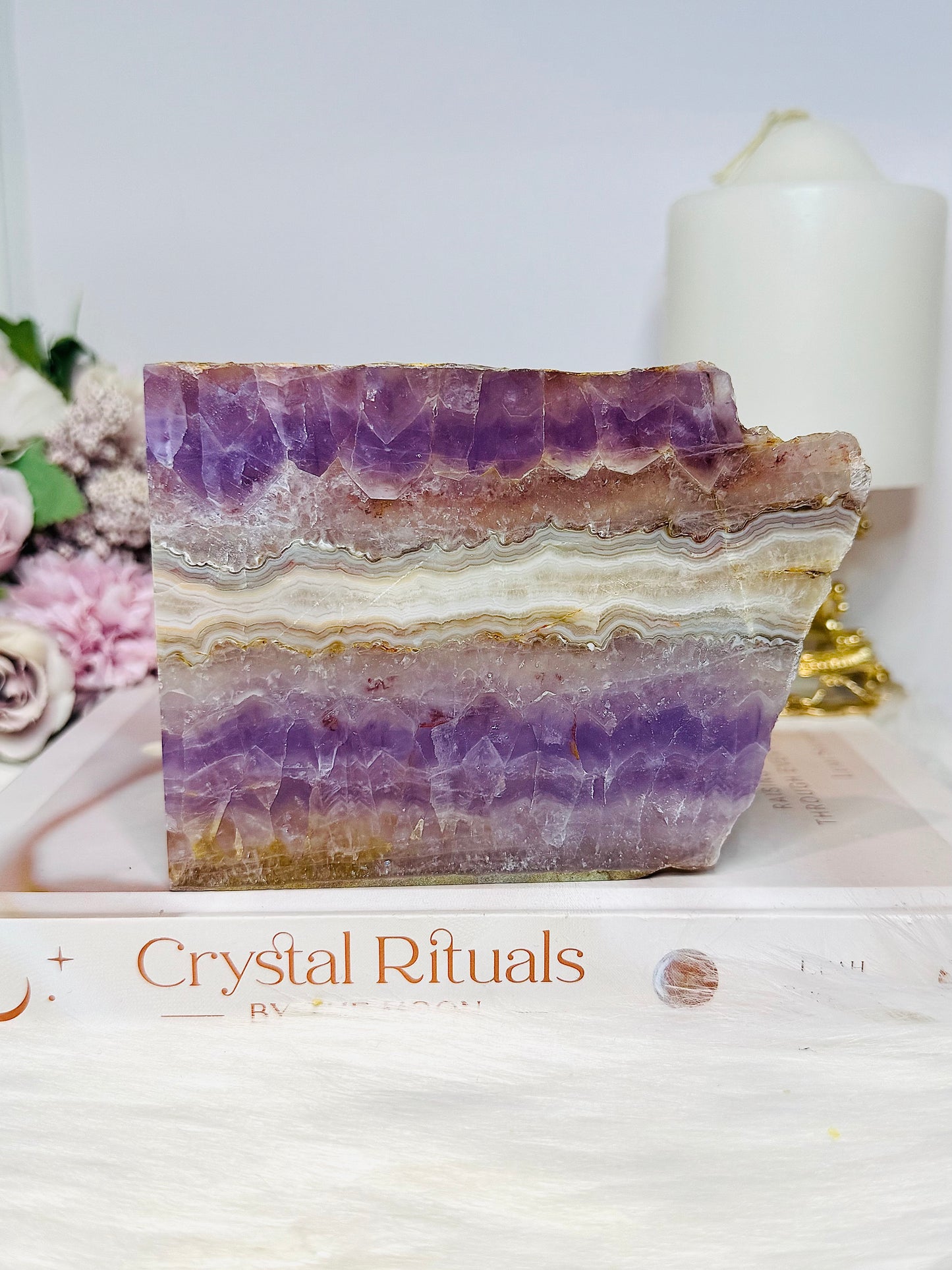 Natural Crazy Lace Amethyst Slab 12cm