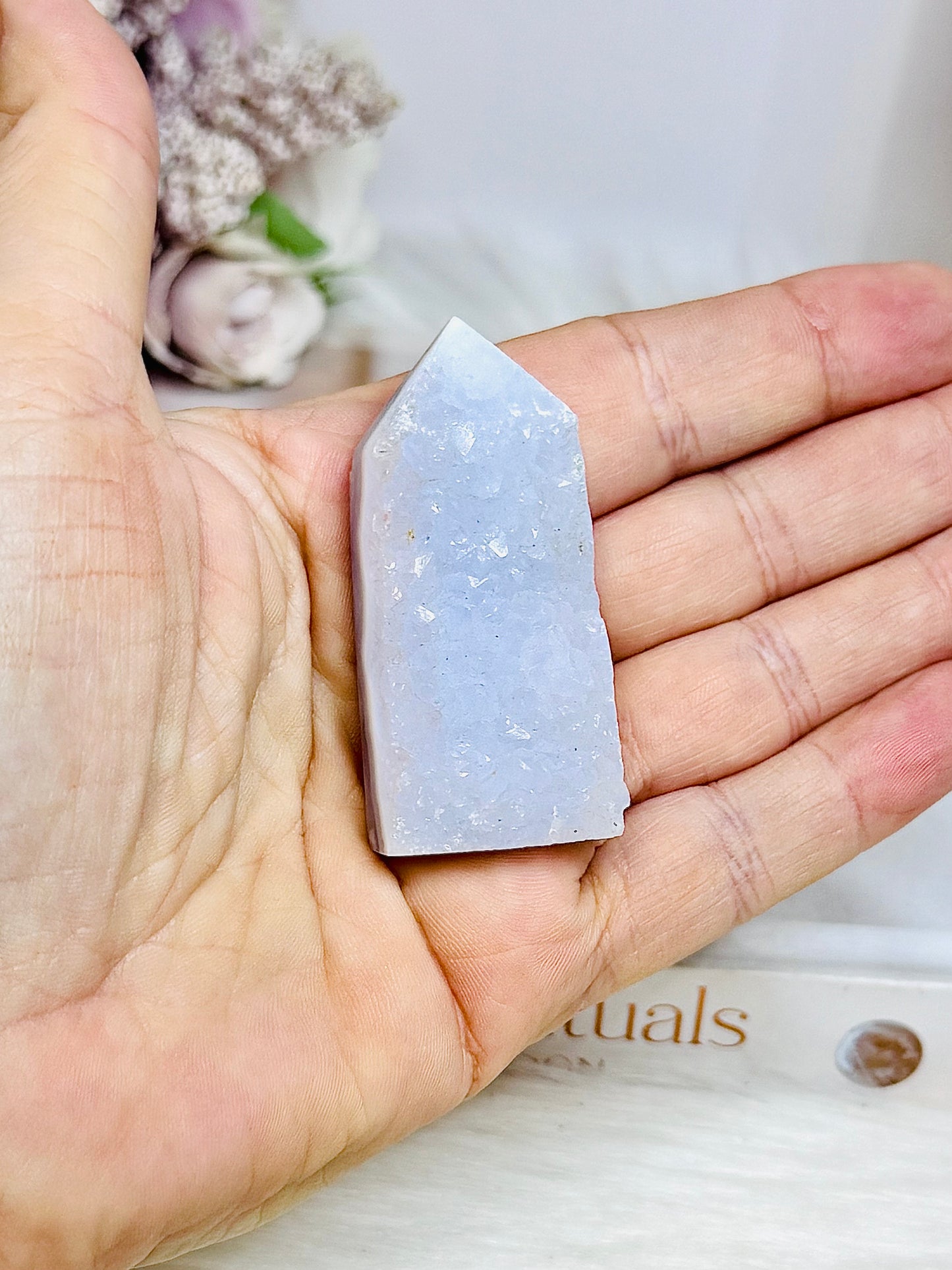 Blue Lace Agate Druzy Tower 5.5cm