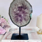 Classy & Fabulous Large 20.5cm 1.13KG Amethyst Agate Slab On Stand From Brazil