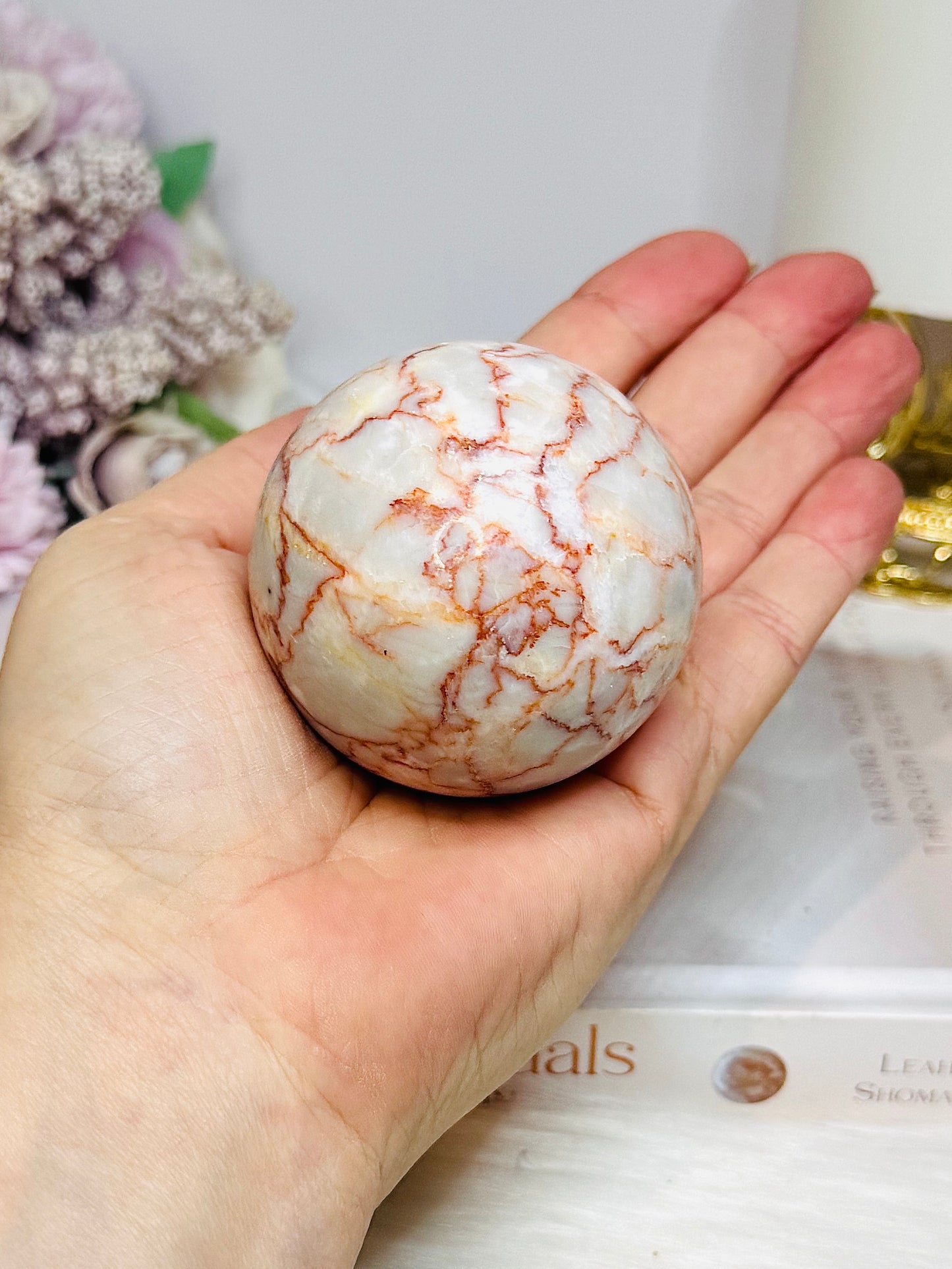 Red Vein Jasper Sphere on Stand 266g