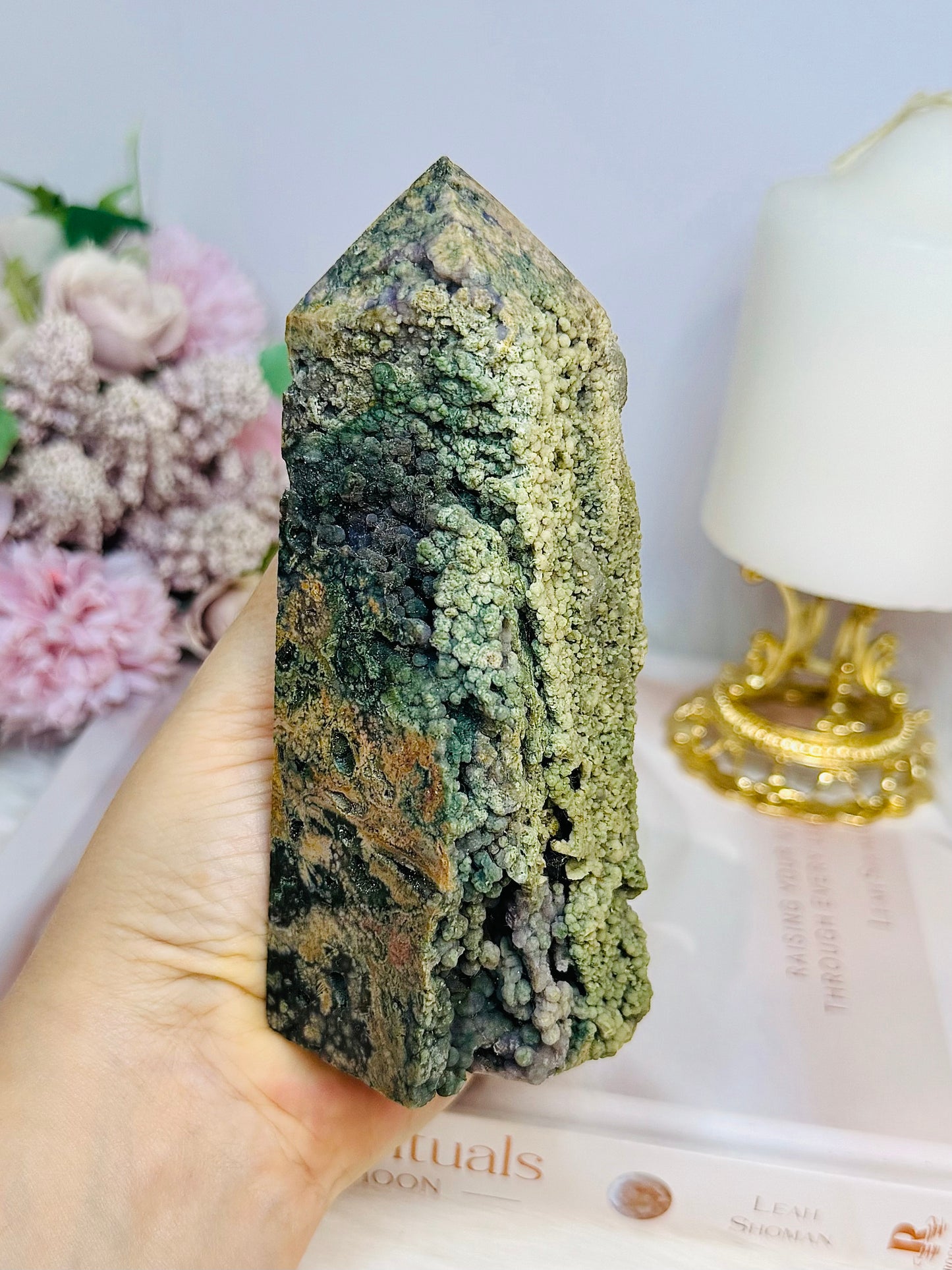 Large Natural Grape Agate | Chalcedony Tower 13.5cm 391g