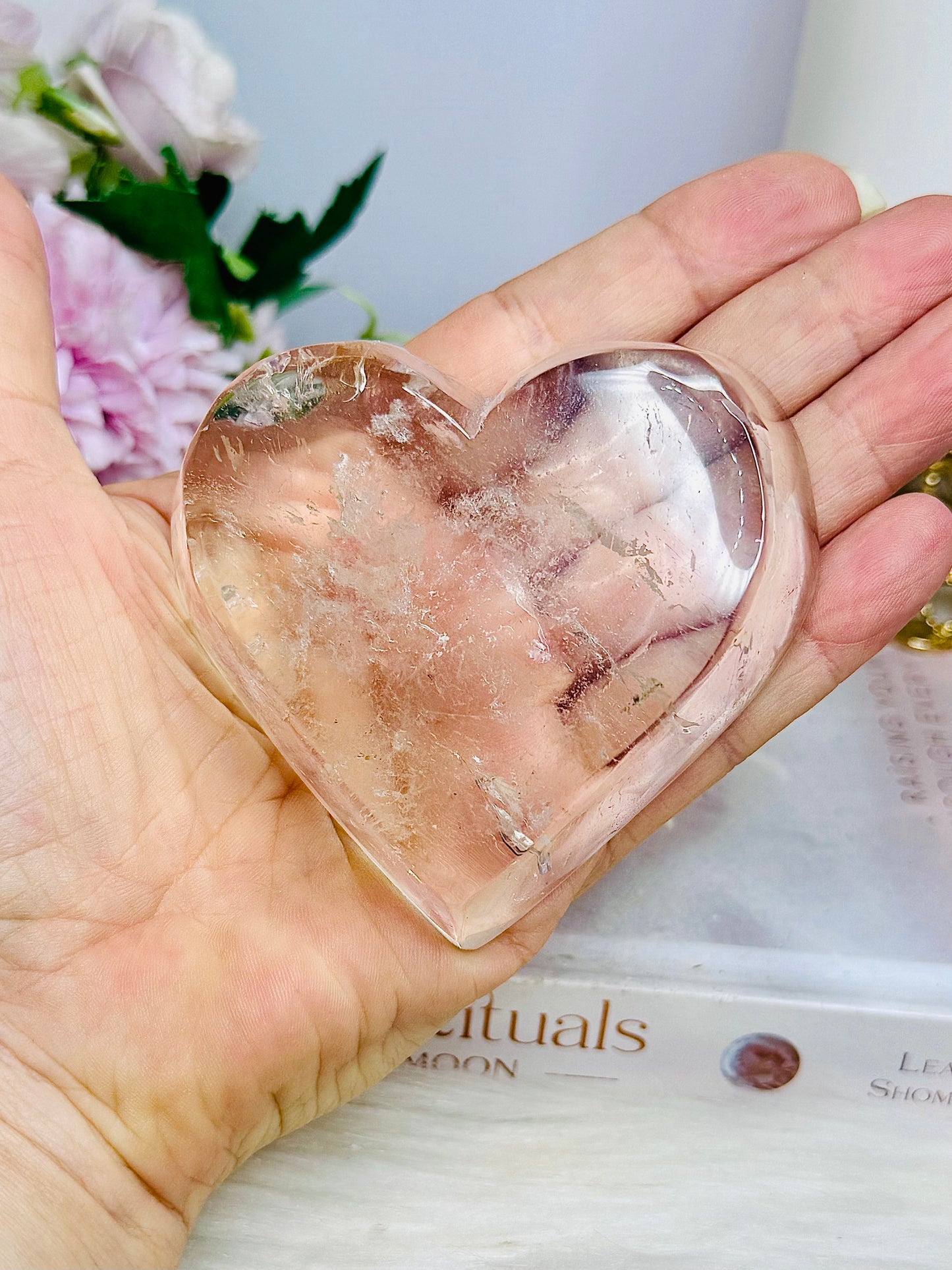 Clear Quartz Chunky Heart Bowl 7.5cm