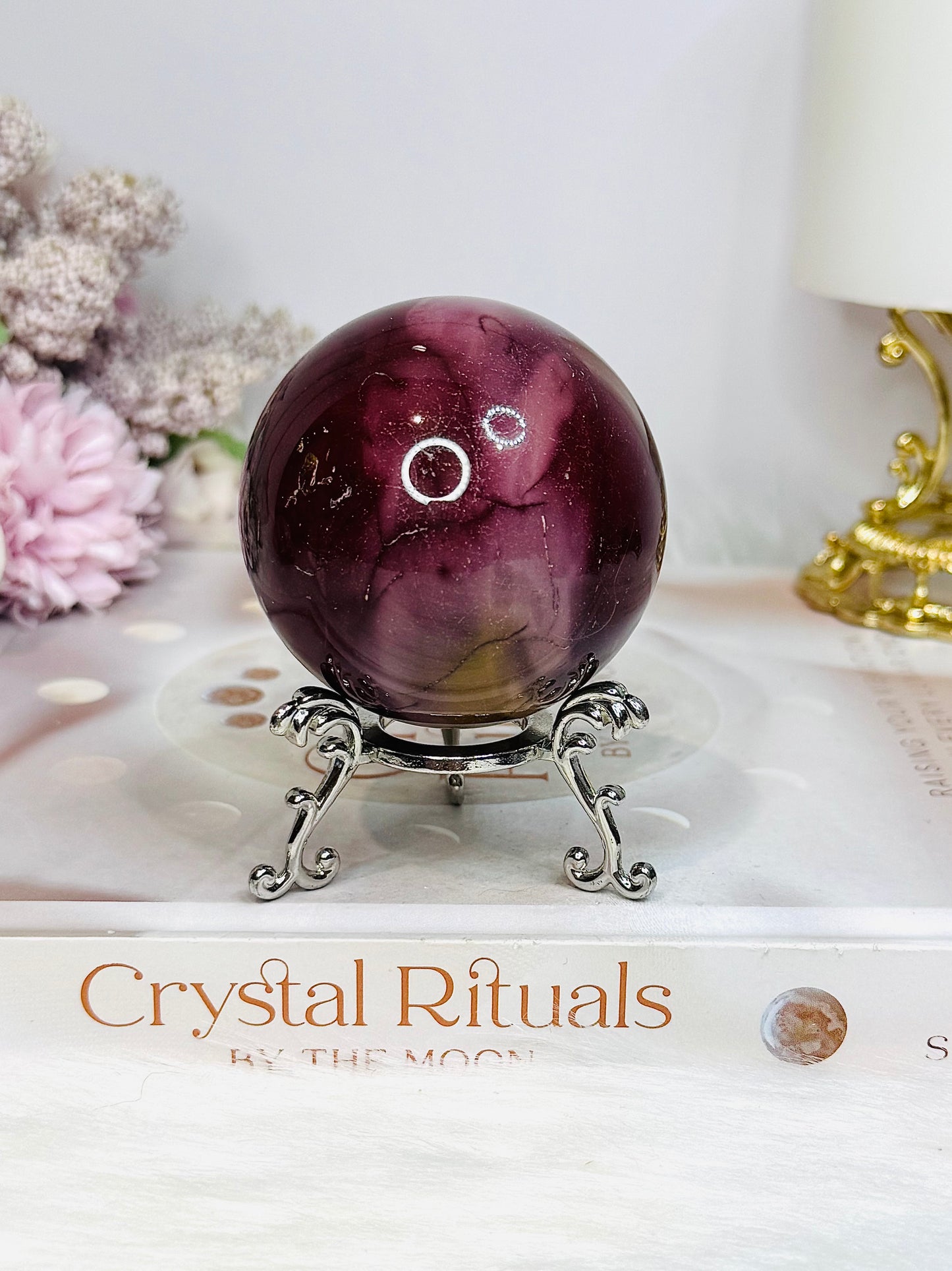 High Grade Mookaite Jasper Sphere On Stand 250g