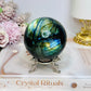 Large Labradorite Sphere on Stand 520g
