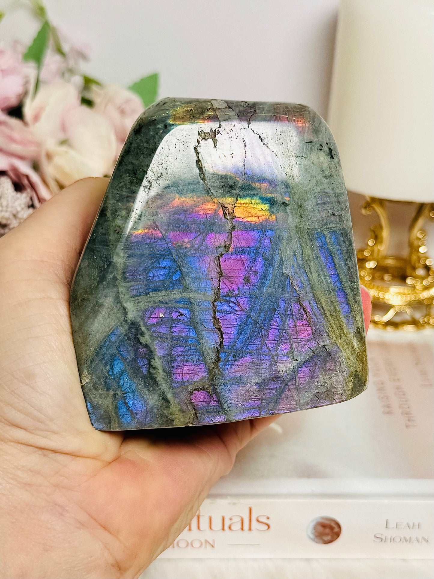 Absolutely Stunning 478gram Labradorite Polished Freeform with Sensational Flash