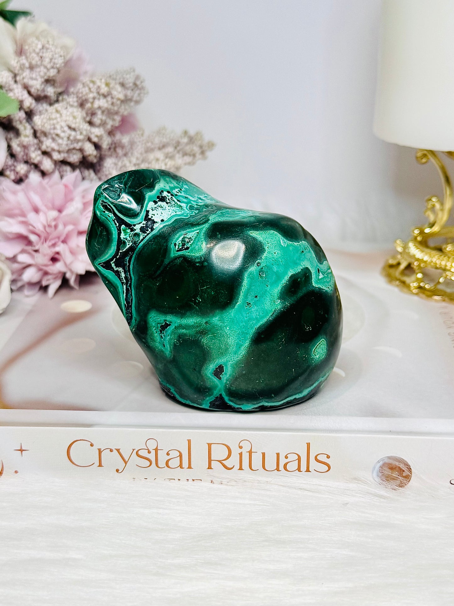 Large Malachite | Chrysocolla Polished Natural Freeform 415g