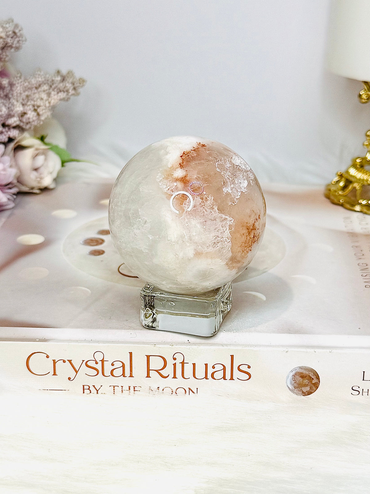 Pink Amethyst Druzy Sphere On Stand 223g
