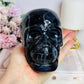 Huge Black Agate Carved Skull 11.5cm 1.24KG