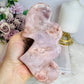 Large Pink Amethyst Druzy Double Hearts On Stand 15cm Long 473g