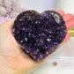 Large High Grade Amethyst Cluster Heart on Stand 414g