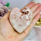 Druzy Pink Amethyst Chunky Heart 234g On Stand
