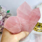 Huge High Grade Rose Quartz Carved Triple Tower on Stand 1.2KG 19cm