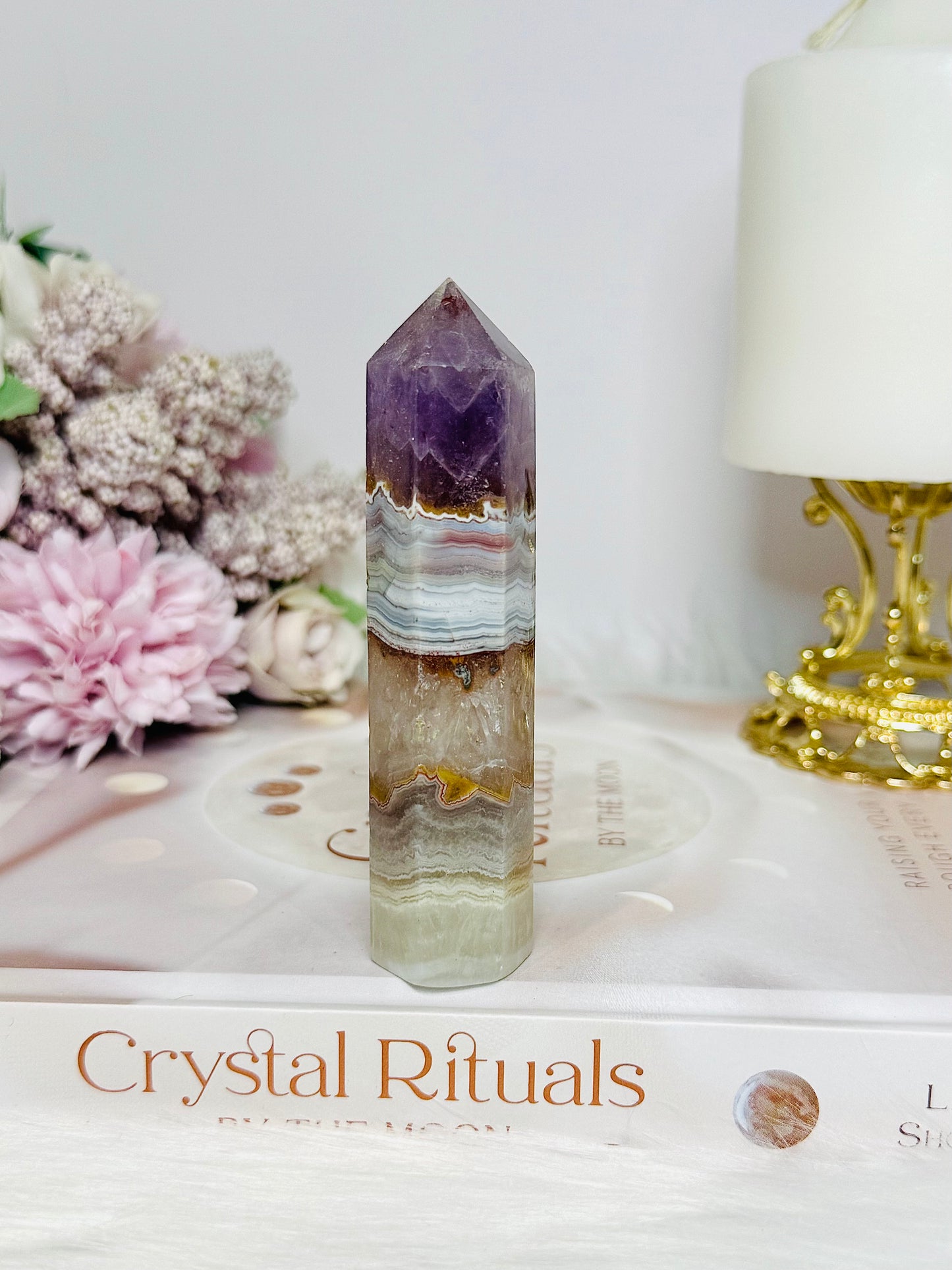 Amethyst with Agate Tower 9.5cm