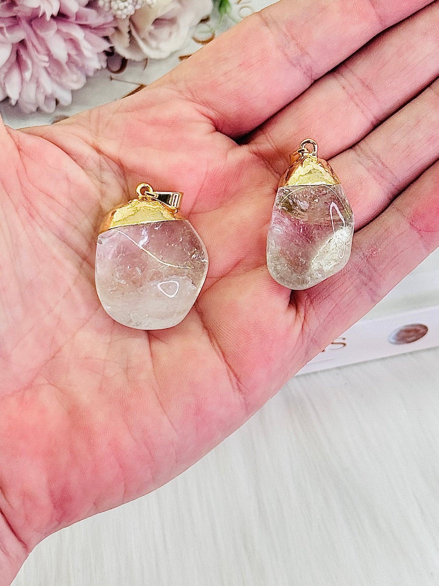 Stunning Gold Plated Clear Quartz Pendant In Gift Bag $20 each