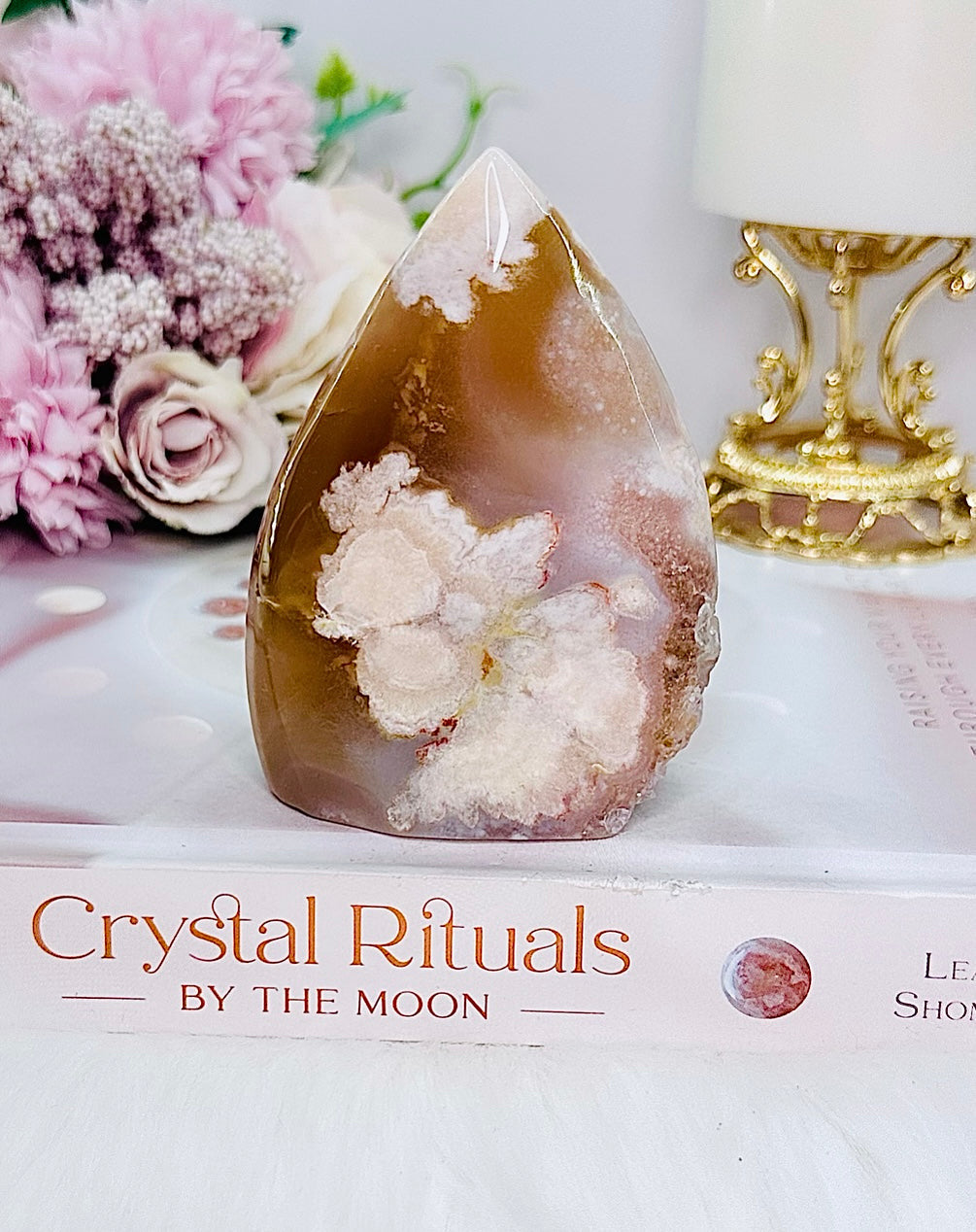 Flower Agate Druzy Flame | Freeform 10cm