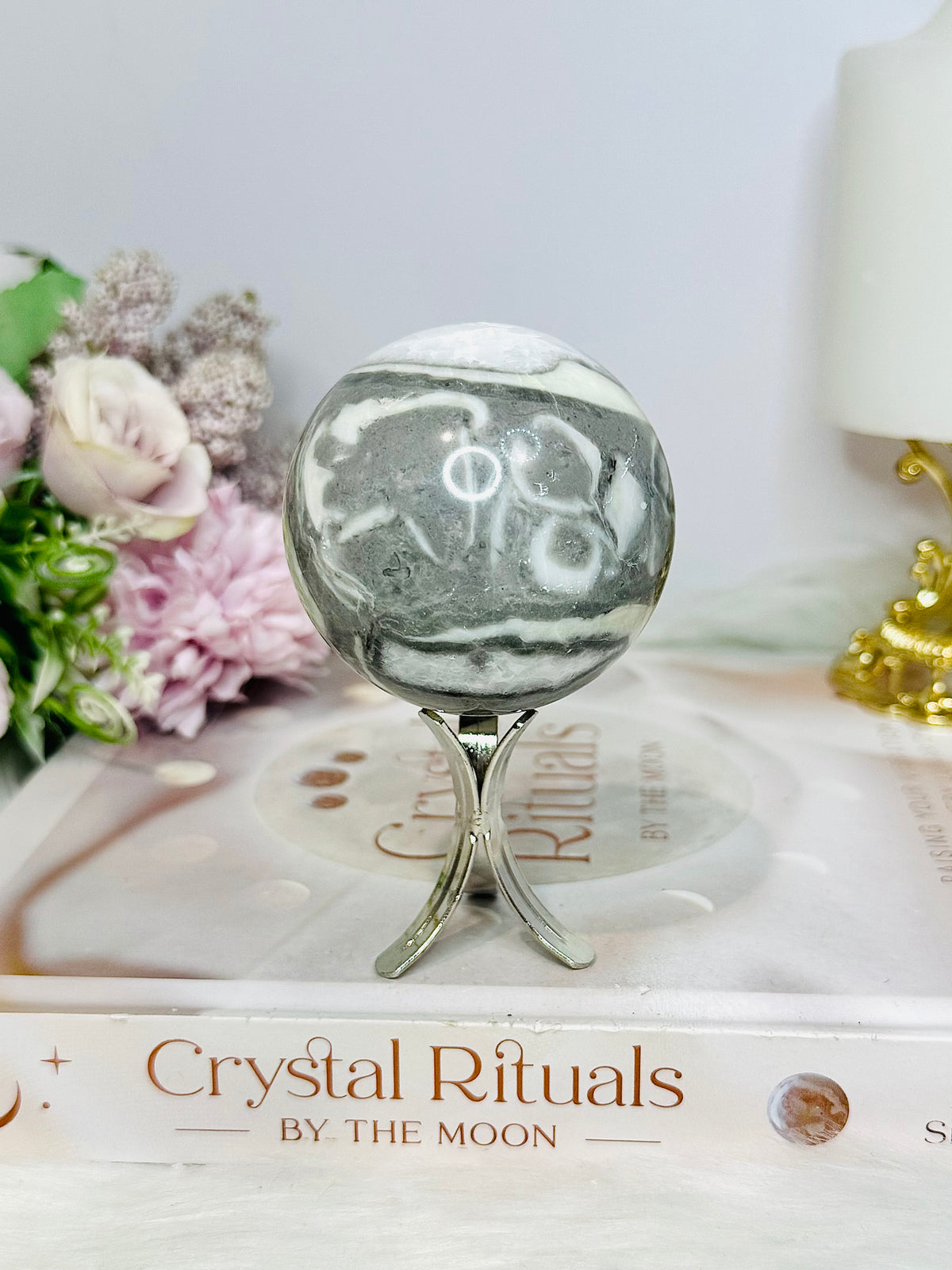 Shell Jasper | Thousand Eye Sphere On Stand 258g