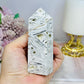 White Crazy Lace Agate Tower 10cm