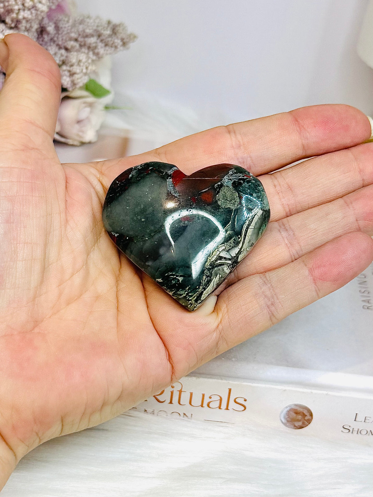 Bloodstone Carved Heart