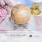 Gorgeous Large 478gram Peach Moonstone Sphere with Amazing Flash On Stand