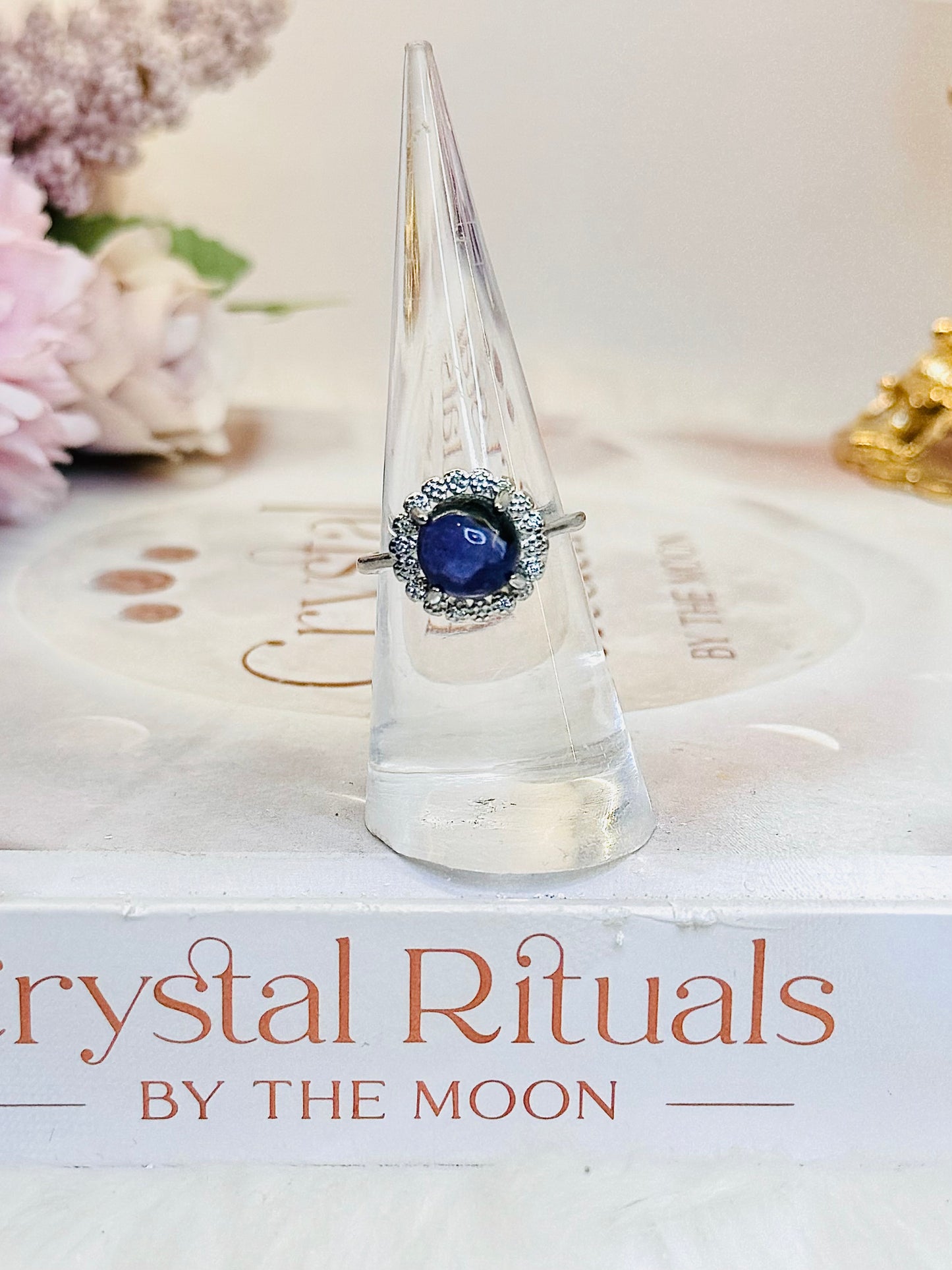 Lovely Charoite Adjustable Ring In Gift Bag