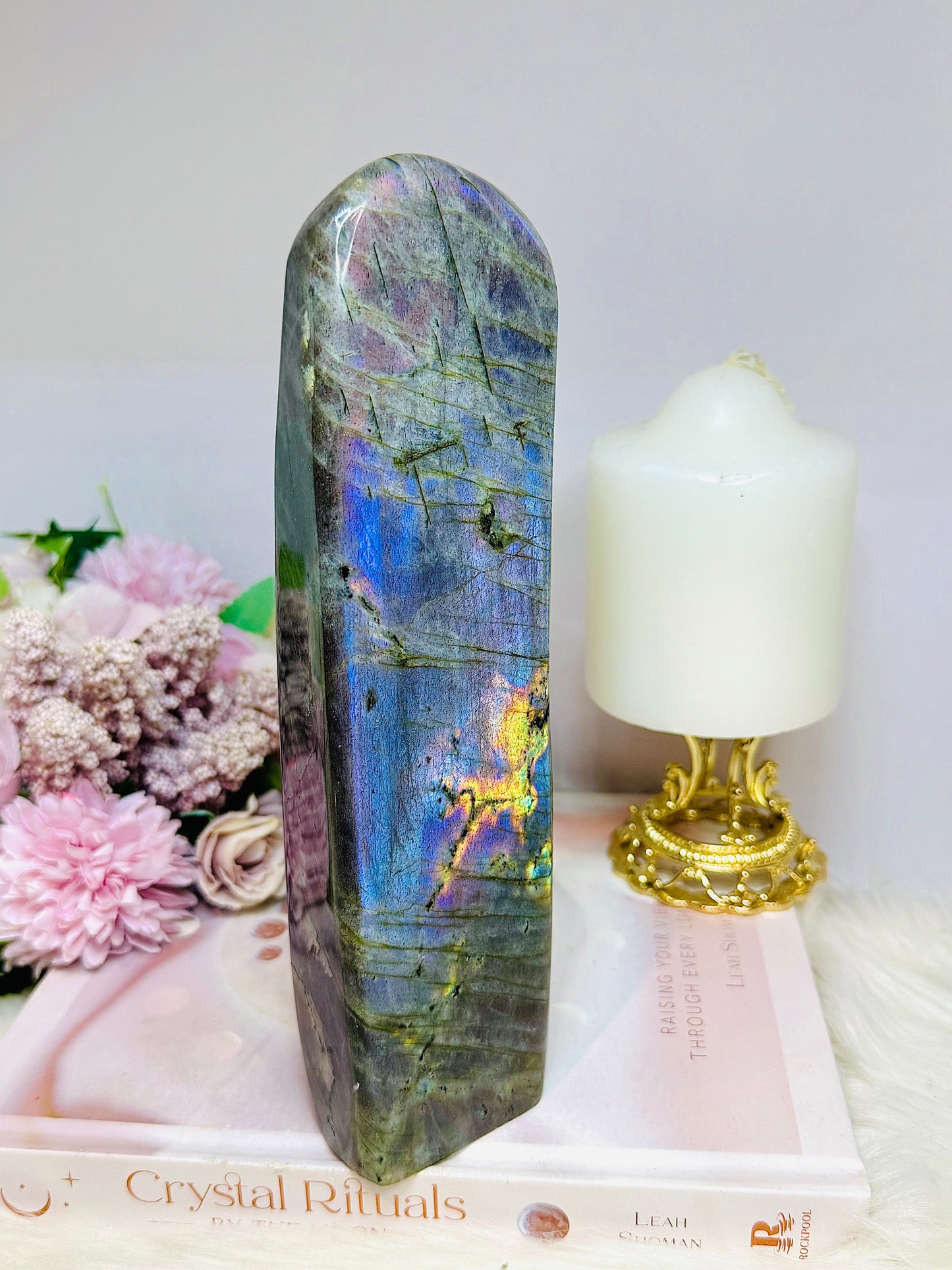 Large Labradorite Freeform With Pink & Purple Flash 21cm 1.18KG