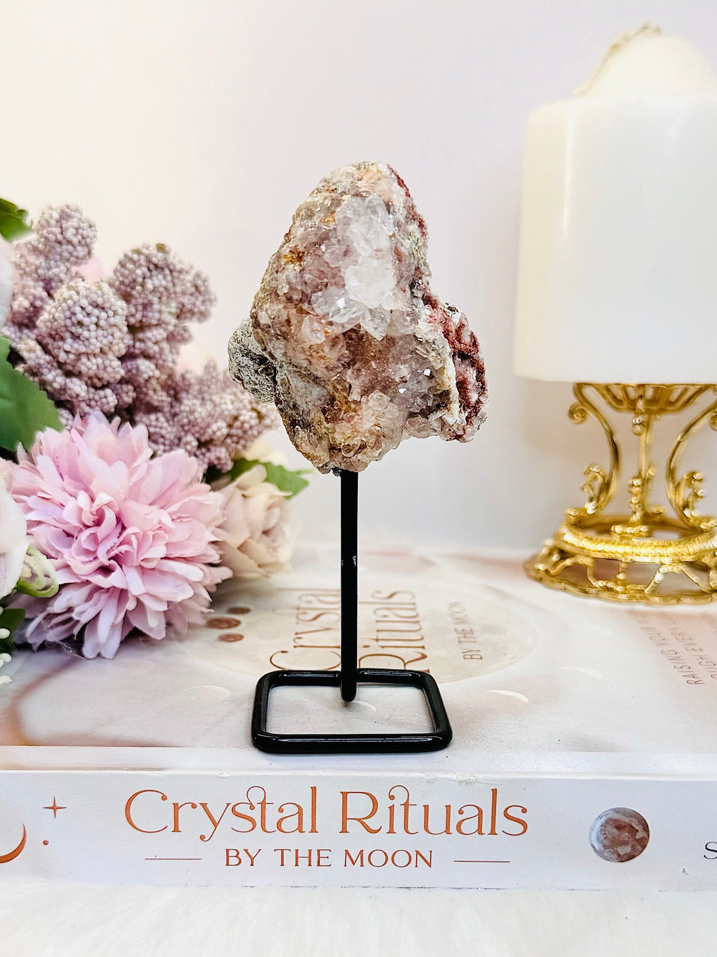 Pink Amethyst Natural Geode On Stand 11cm