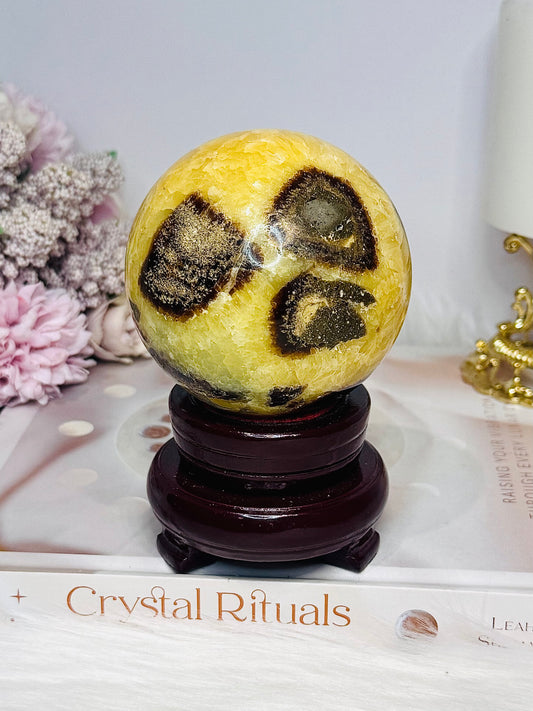 Large Septarian Sphere on Stand 604g