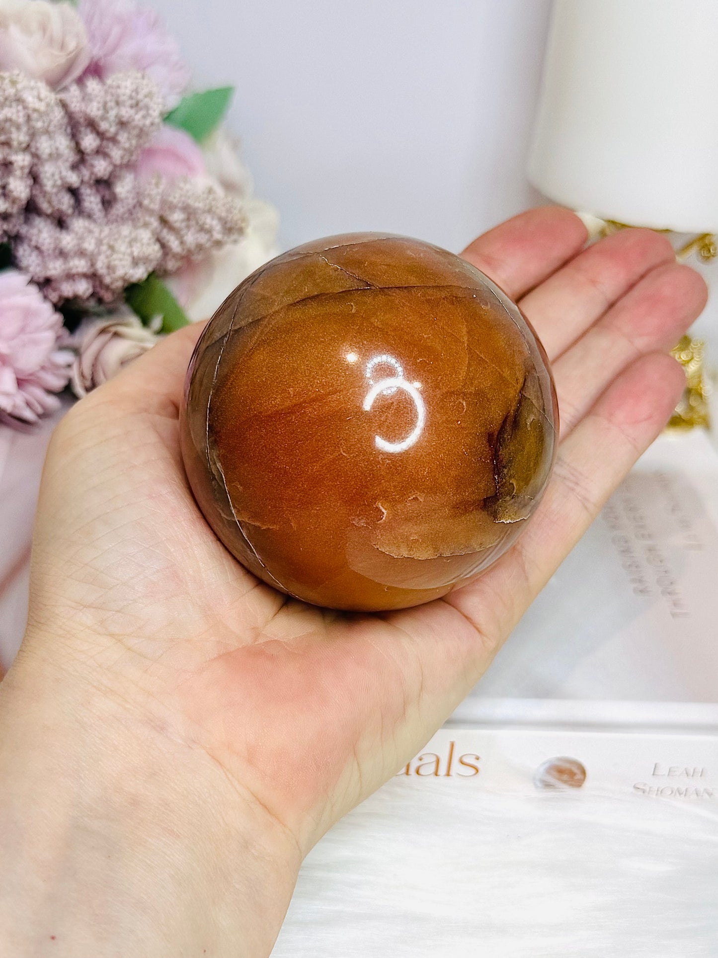 Large Carnelian Sphere on Stand 460g