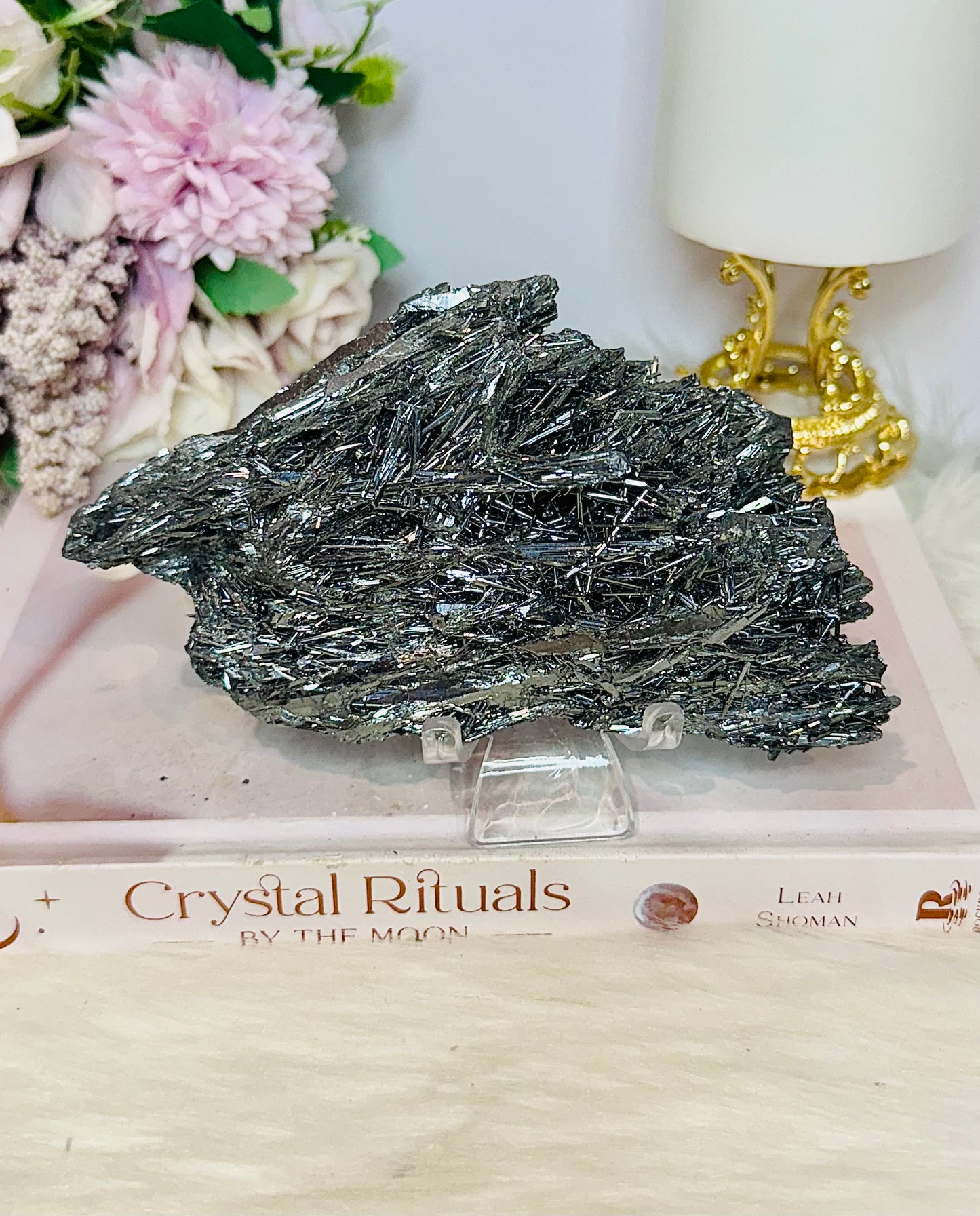 Natural Stibnite | Antimonite Large Specimen On Stand 414g