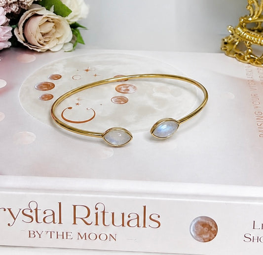 Brass Moonstone Bangle