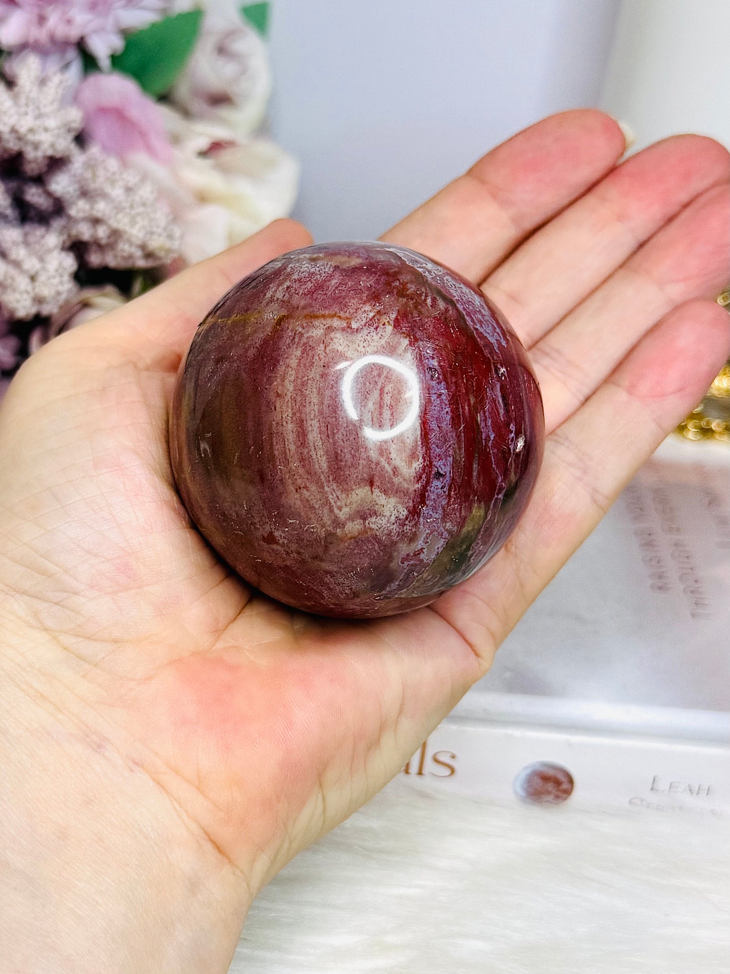Petrified Wood Polished Sphere on Stand 276g