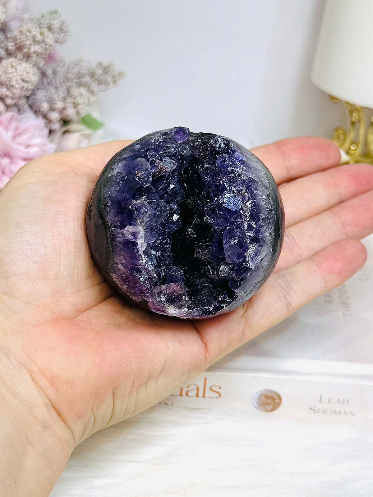 Druzy Amethyst Sphere on Stand 279g