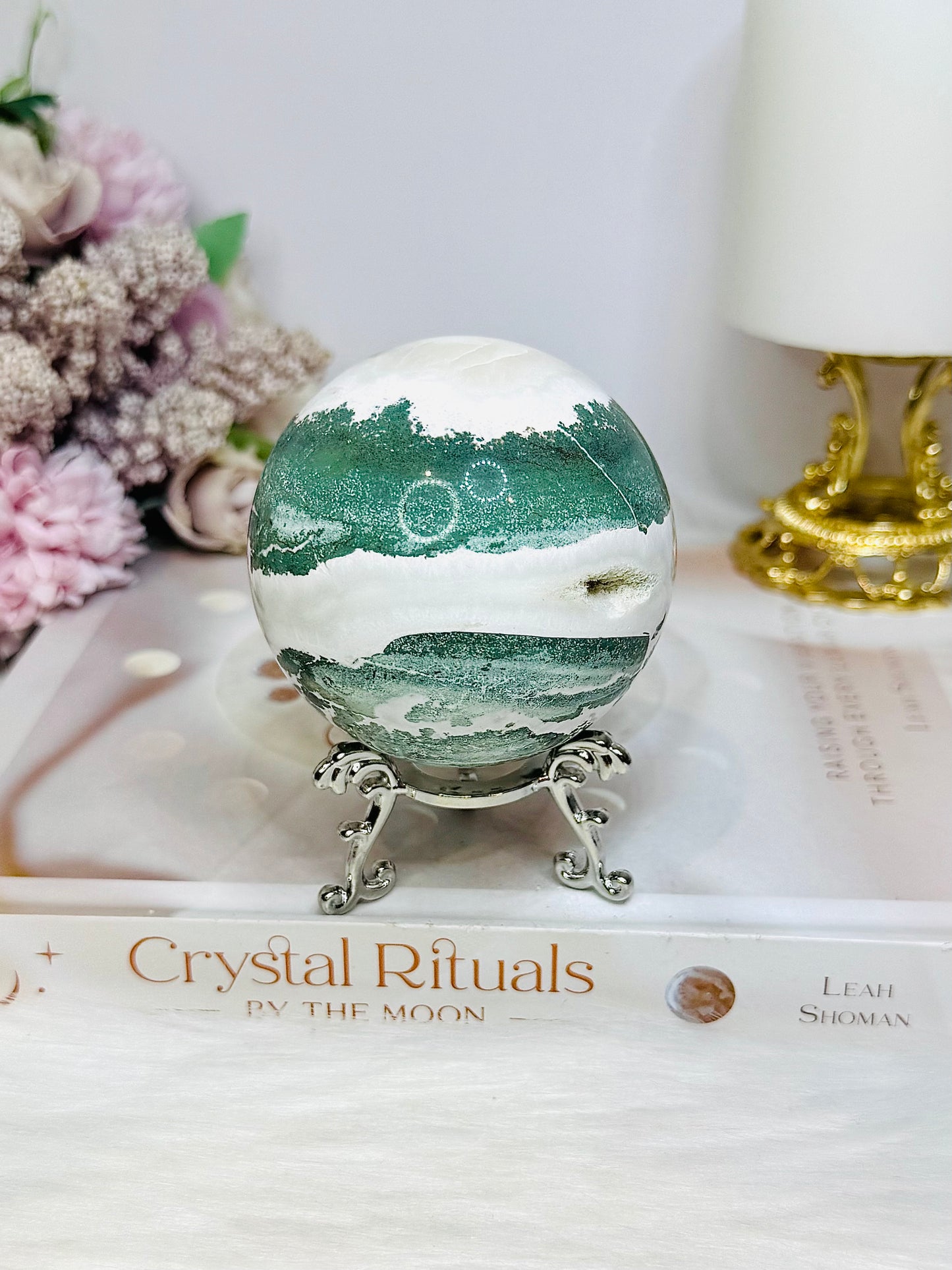Large Unicorn Jasper Sphere on Stand 346g