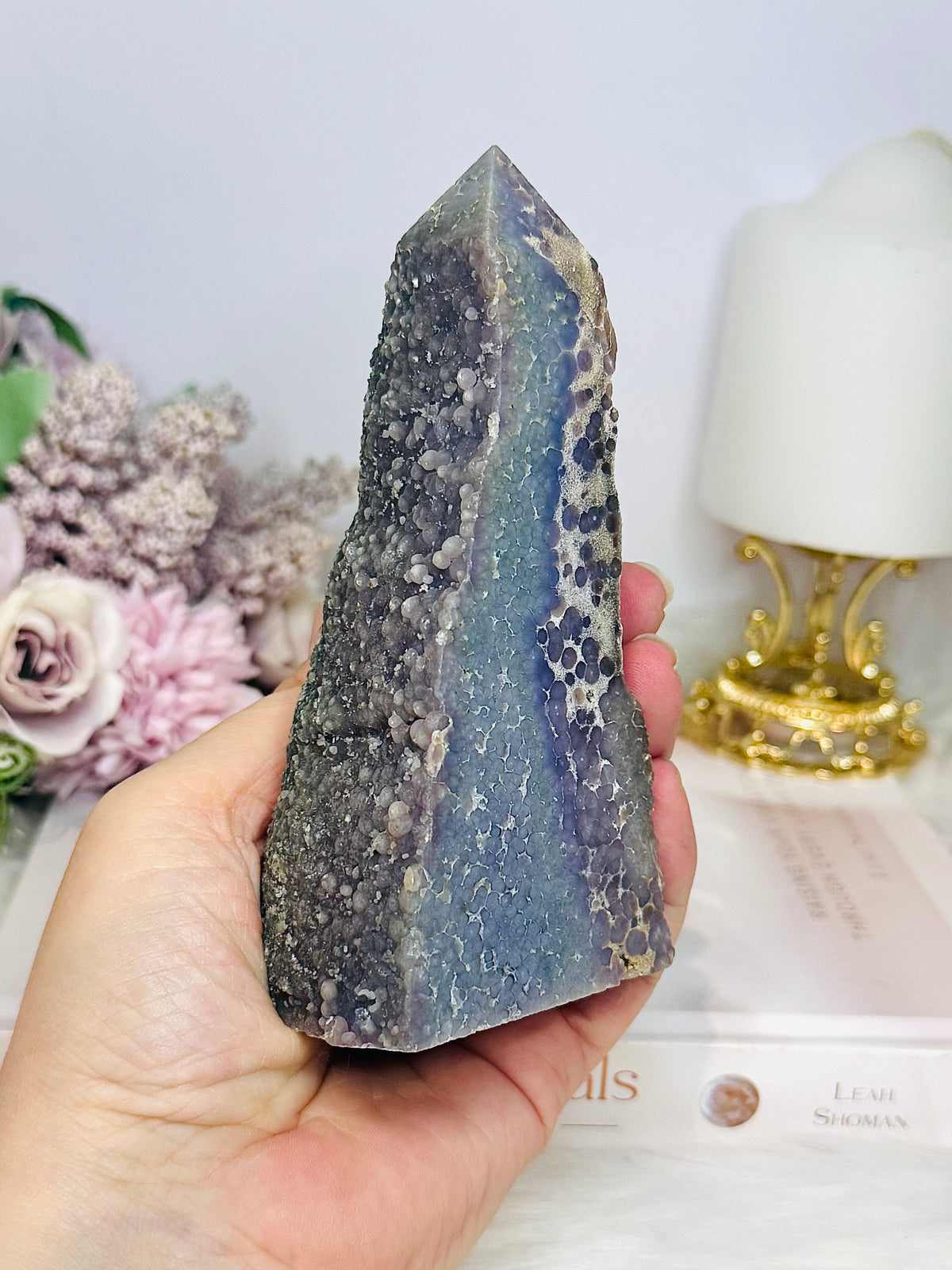 Natural Large Grape Chalcedony Agate Tower 13.5cm 397g