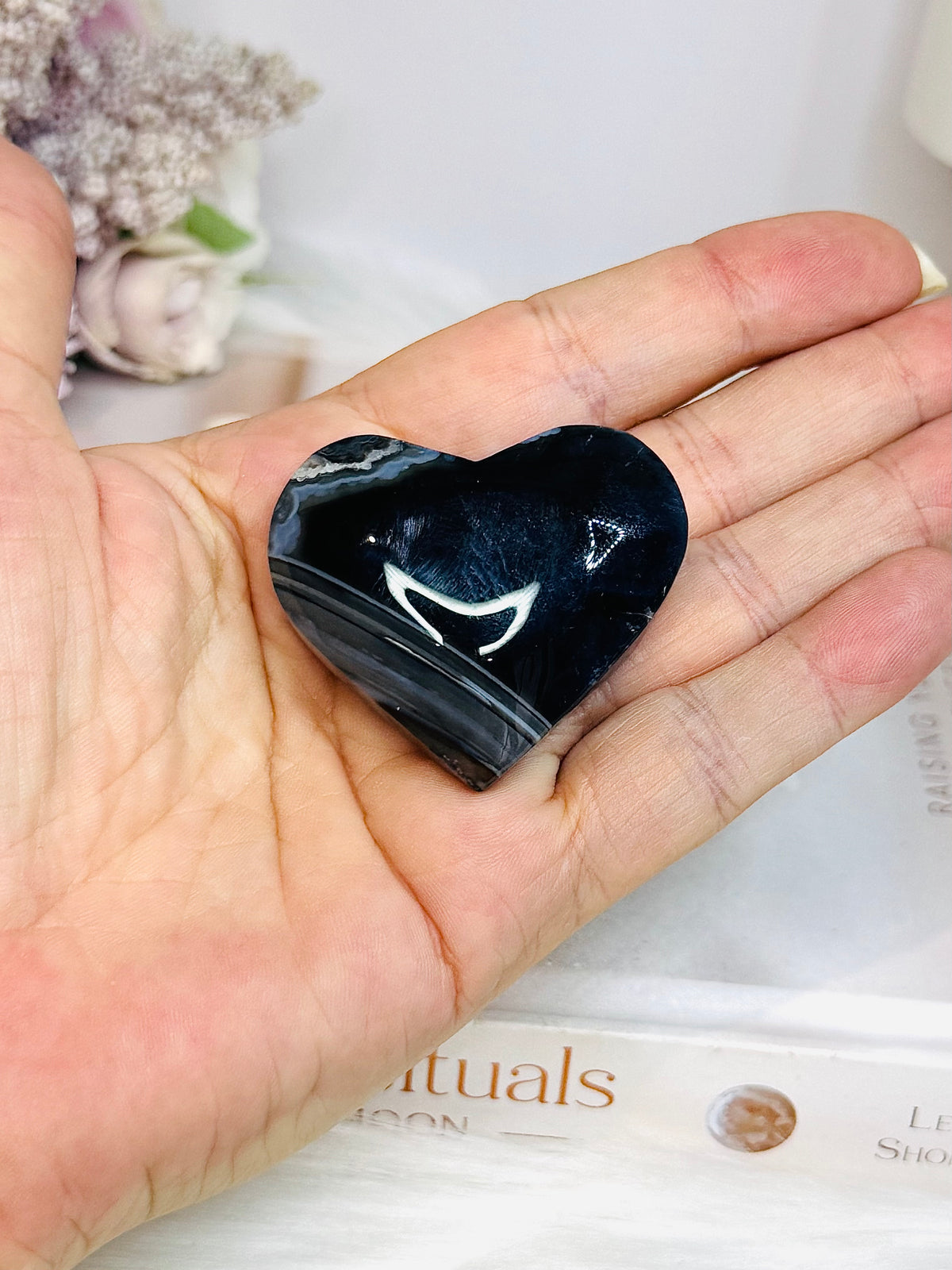 Black Agate Heart