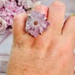 Stunning Natural Purple Stalactite Silver Plated Adjustable Ring From Brazil In Gift Bag