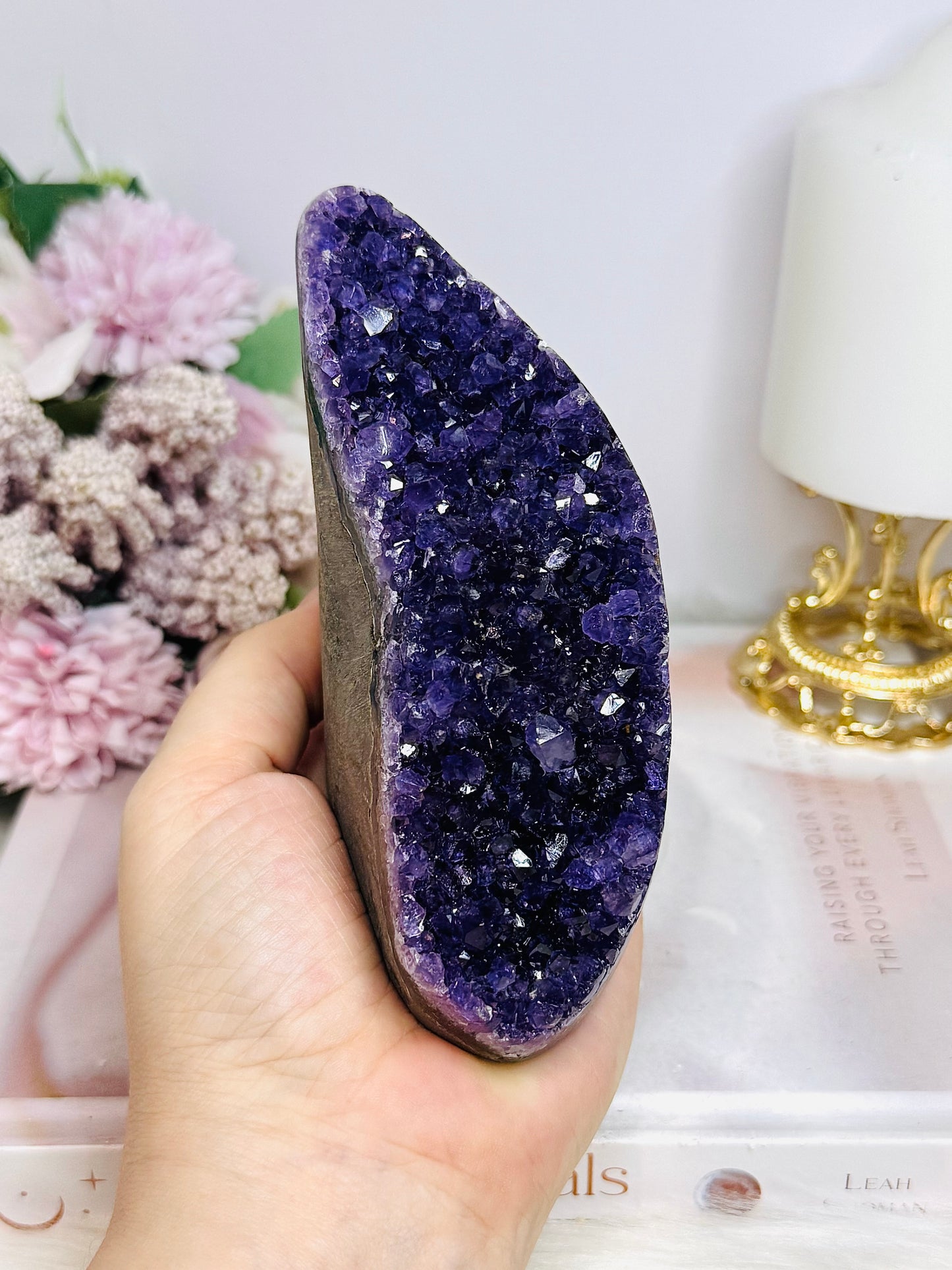 High Grade Deep Purple Amethyst Base Cut Cluster 10cm 609cm