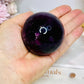 Large High Grade Purple Fluorite Sphere with Rainbows 336g