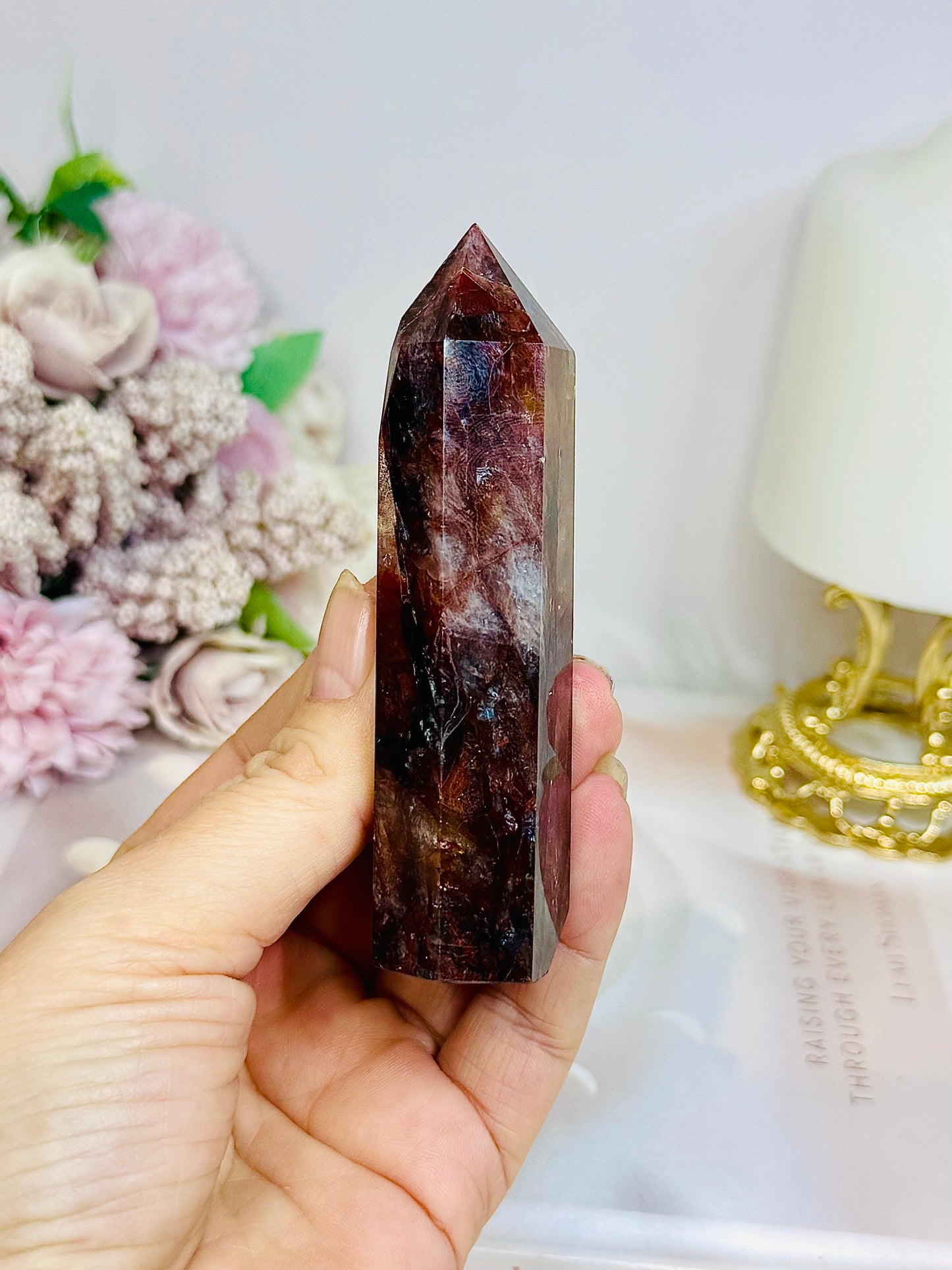 High Grade Fire Quartz Tower 10cm