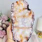 Polished Flower Agate Slab On Stand 19cm