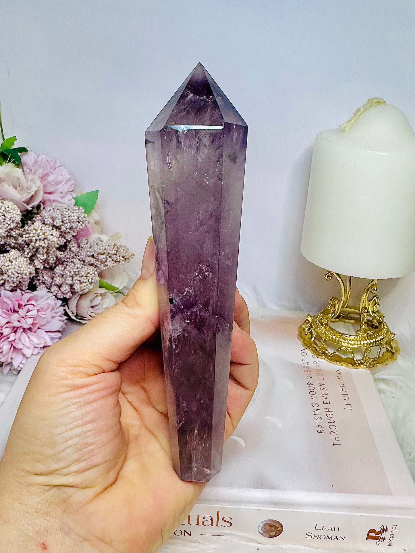 Amethyst Wand | Tower on Stand 25cm (inc stand)