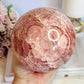 Huge 2.3KG Red Banded Calcite | Pork Stone Sphere On Stand