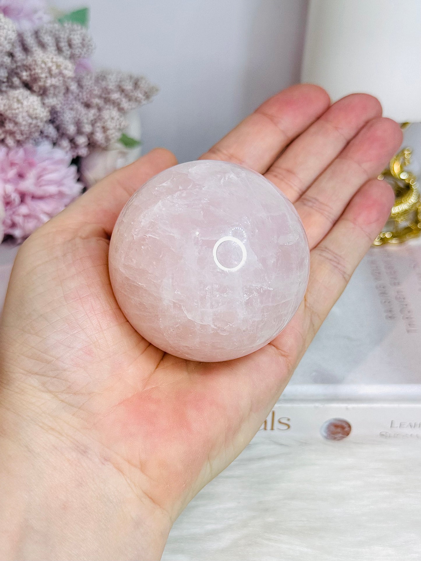 Rose Quartz Sphere On Stand 275g